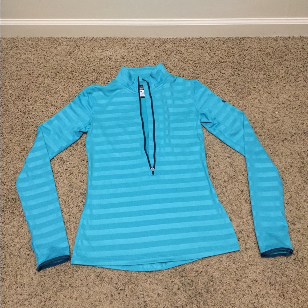NIKE PRO long-sleeve top dri-fit blue/green small